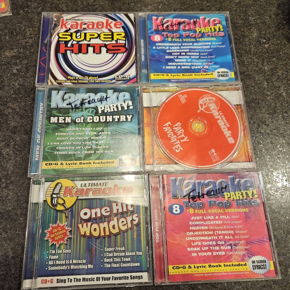 Karaoke Party CD Collection - 2002-2003 Country, Pop, One Hit Wonders Lot Of 6
